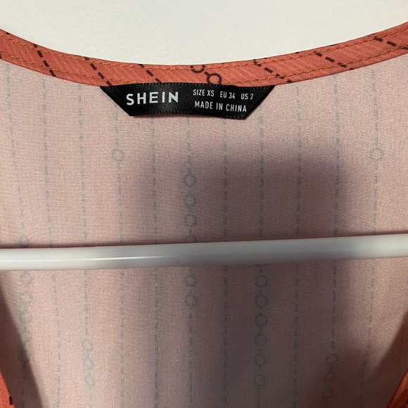 SHEIN Tie Front Ruffle Hem Striped Top - Picture 4 of 5